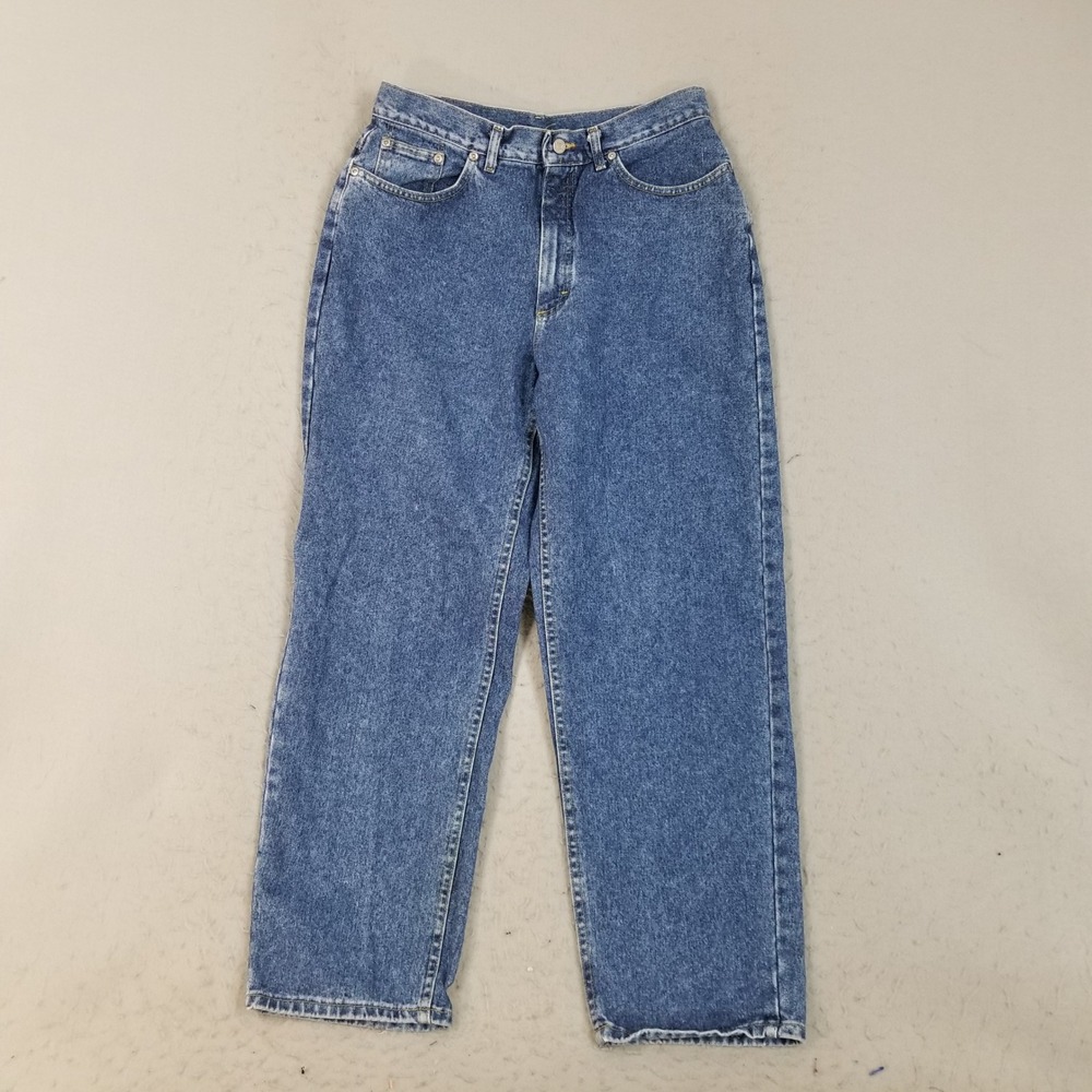 Lee Jeans Women 14 Blue High Rise Mom Jeans Vintage 80s Tapered Leg Made in USA